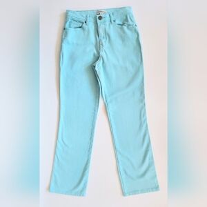 Tribal Women's Size 4 Embroidered Pocket Denim Jeans Aqua Blue Vintage